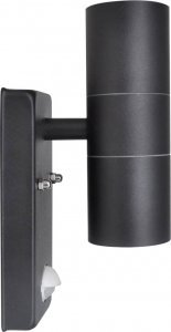 Kinkiet vidaXL Lampa ścienna LED stal nierdzewna kształt cylindra z czujnikiem czarna 2