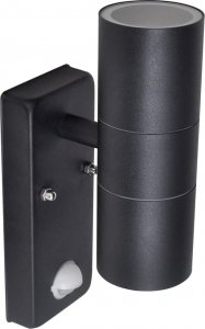 Kinkiet vidaXL Lampa ścienna LED stal nierdzewna kształt cylindra z czujnikiem czarna 3
