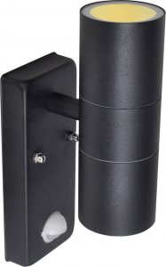 Kinkiet vidaXL Lampa ścienna LED stal nierdzewna kształt cylindra z czujnikiem czarna 4