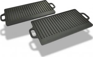 vidaXL vidaXL Żeliwne płyty grillowe, dwustronne, 2 szt, 38 x 23 cm 5