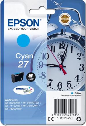 Tusz Epson oryginalny tusz 27, cyan (C13T27024012) 1