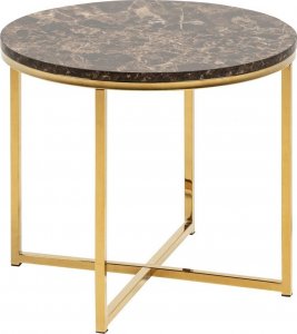 Actona Stolik TABLE/SIDE/ACT/KIMI/MARBLEBROWN+GOLD/R50 1