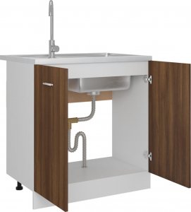 Zlewozmywak vidaXL vidaXL Szafka pod , brązowy dąb, 80x46x81,5 cm 4