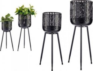 Gift Decor Zestaw garnków Czarny Metal (2 pcs) 1