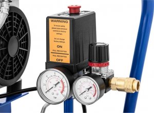 Sprężarka MSW Kompresor sprężarka powietrza bezolejowa mobilna z ciśnieniomierzem 6-8 bar 24 l/6.3 GAL 750 W 2