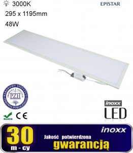Nvox Panel led sufitowy 120x30 48w lampa slim kaseton 3000k ciepły 1