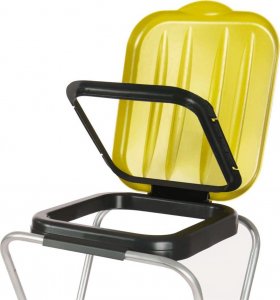 GSG24 Uchwyt ścienny wiszący do segregacji śmieci zółty - worki 120L 2