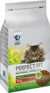 Perfect Fit Perfect Fit Natural Vitality   sucha karma pełnoporcjowa dla dorosłych kotów, z wołowiną i kurczakiem  6kg 1