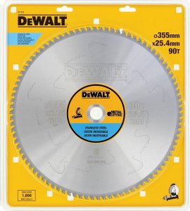 Dewalt hm-piła do metalu 355x25,4 z90/inox 3-25mm/ 11