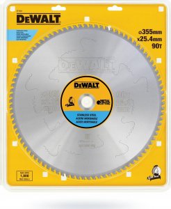 Dewalt hm-piła do metalu 355x25,4 z90/inox 3-25mm/ 6