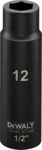 Dewalt nasadka 12mm 1/2c impact socket deep 1