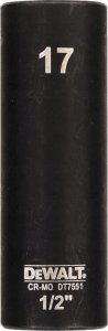 Dewalt nasadka 17mm 1/2c impact socket deep 1