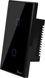 Sonoff T3US2C - 2-gang Wi-Fi Smart Wall Switch US - Black 2