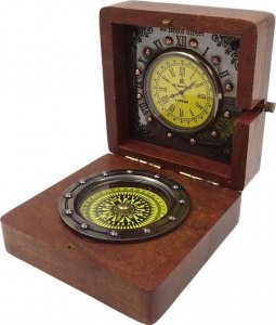 Upominkarnia Kompas Retro i Zegar w pudełku drewnianym  NC2030 1