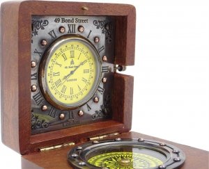 Upominkarnia Kompas Retro i Zegar w pudełku drewnianym  NC2030 3