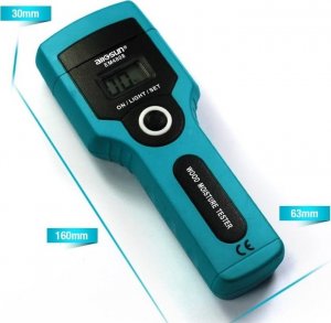 Allsun Miernik wilgotności drewna tektury betonu cegieł wilgotnościomierz 7