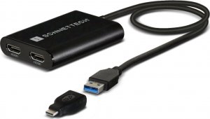 Adapter USB Sonnet USB - HDMI x2 Czarny  (USB3-DHDMI) 1