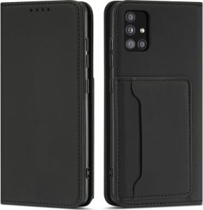 Hurtel Magnet Card Case etui do Xiaomi Redmi Note 11 Pro pokrowiec portfel na karty kartę podstawka czarny 1