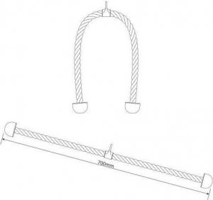 K-Sport UCHWYT SZNUR DO ATLASU WYCIĄGU DO ĆWICZEŃ TRICEPS 70CM U009 4