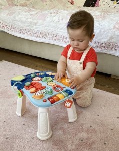 PRC CHODZIK INTERAKTYWNY PCHACZ EDUKACYJNY STOLIK 6w1 NIEBIESKI 12