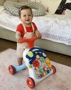 PRC CHODZIK INTERAKTYWNY PCHACZ EDUKACYJNY STOLIK 6w1 NIEBIESKI 4