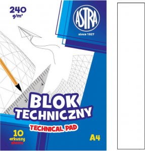Astra Blok techniczny A4 biały 10 kartek 240g/m2 ASTRA 1