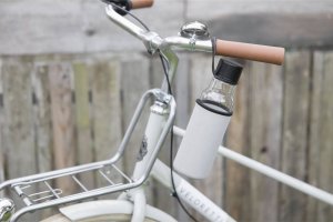 Sagaform butelka na wodę, szary pokrowiec, 0,6 l, śred. 7 x 26 cm, szkło borokrzemowe/neopren 3