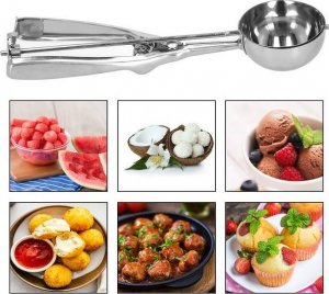 Springos Łyżka do lodów śr. 4,1 cm gałkownica ze stali nierdzewnej srebrna UNIWERSALNY 19