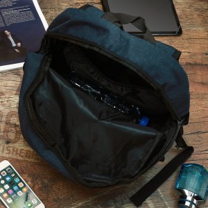 Betlewski Czarno-granatowy męski plecak sportowy Betlewski duży szkolny modny BE5 8