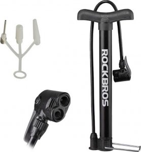 RockBros Metalowa Pompka rowerowa podłogowa RockBros A320 z igłą do roweru piłki Czarna 1
