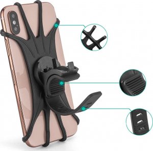 RockBros Uchwyt rowerowy silikonowy RockBros LF436BK na rower na kierownicę do telefonu Czarny 2