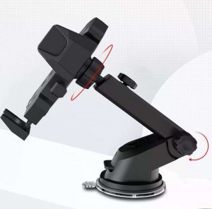 4kom.pl Uniwersalny uchwyt samochodowy CH01 teleskopowy do telefonu na kratkę szybę Black 4