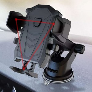 4kom.pl Uniwersalny uchwyt samochodowy CH01 teleskopowy do telefonu na kratkę szybę Black 8