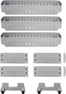 Springos Mobilny regał na kółkach szafka łazienkowa 3 półki szary UNIWERSALNY 7