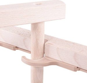 Springos Leżak ogrodowy składany, drewniany z pomarańczowym materiałem UNIWERSALNY 10