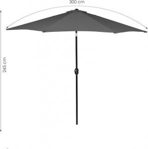 Springos Parasol ogrodowy składany 300 cm duży na balkon ciemnoszary UNIWERSALNY 3