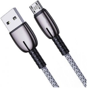 Kabel USB Jellico USB-A - microUSB 1 m Szary (6973771103666) 1