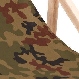 Springos Leżak ogrodowy składany, drewniany z materiałem moro UNIWERSALNY 13