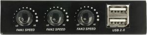 Delock Panel przedni 3.5″, 2x USB 2.0 + 3x kontroler obrotów wentylatorów (62714) 2