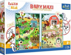 Trefl Dwustronne Puzzle 2x10 elementy Baby Maxi Poznaj Bobaski 4w1 1