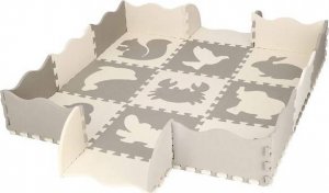 Springos Mata piankowa 120x120 cm zwierzaki puzzle dla dzieci szaro-beżowe pianka EVA UNIWERSALNY 9