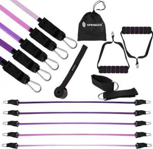 Springos Guma oporowa zestaw 5 szt. fioletowy ekspander, taśma do ćwiczeń 4,5-22,7 kg UNIWERSALNY 9