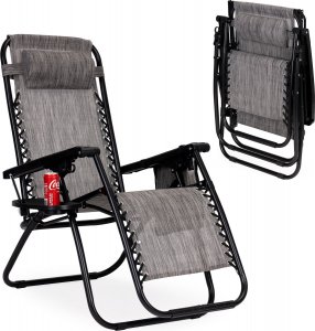 ModernHome Leżak fotel ogrodowy plażowy zero gravity +dodatki 1