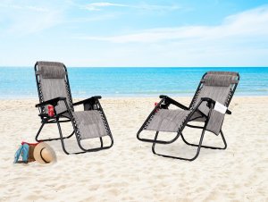 ModernHome Leżak fotel ogrodowy plażowy zero gravity +dodatki 14