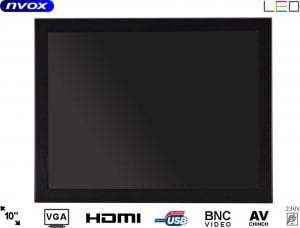 Nvox Monitor open frame led 10cali vga hdmi usb bnc av 12v 230v 1