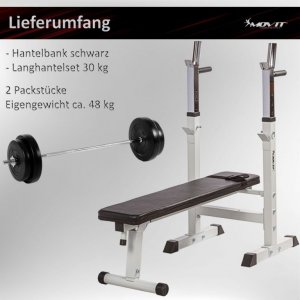 Ławka Movit Fitness biała + zestaw hantli 30 kg 3