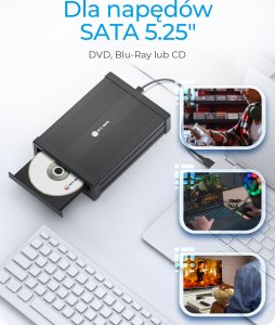 Kieszeń Icy Box IB-525-U3 Obudowa ODD 13,3 Cm (5.25") SATA III Czarny 2