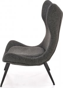 Halmar WNĘTRZARSKIE ATLANTIS fotel wypoczynkowy antracytowy / czarny 4