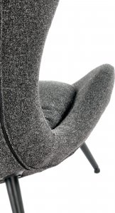 Halmar WNĘTRZARSKIE ATLANTIS fotel wypoczynkowy antracytowy / czarny 7