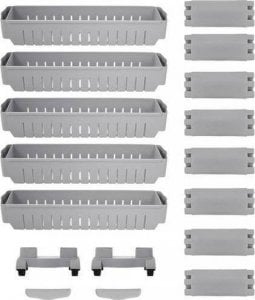 Springos Mobilny regał na kółkach szafka łazienkowa 5 półek szary UNIWERSALNY 7